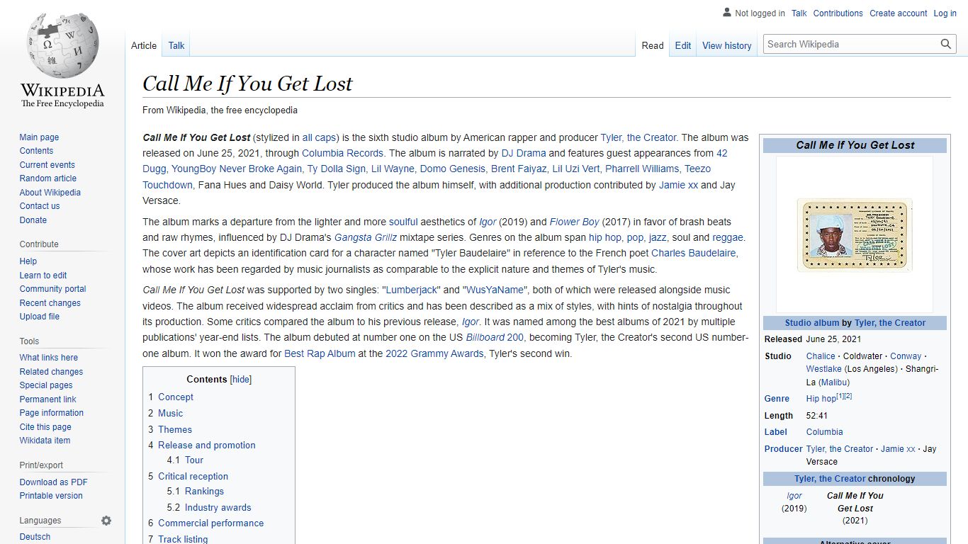 Call Me If You Get Lost - Wikipedia