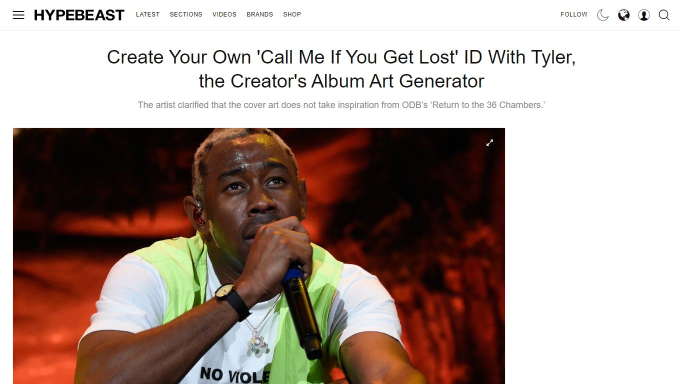 Tyler, the Creator ‘Call Me If You Get Lost’ ID Generator - HYPEBEAST